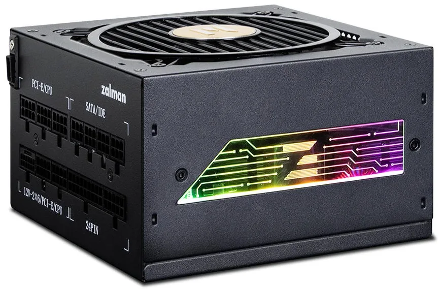 Блок живленняZalman Teramax 2 View  (850W) 99%, 80+ Gold, 120мм, 1xMB 24pin(18+10), 2xCPU(4+4 pin), 3xMolex, 12xSATA, 4xPCIe 8pin(6+2), 1xPCIe GEN5 16pin, 1x +5V ARGB cable, Fully Modular