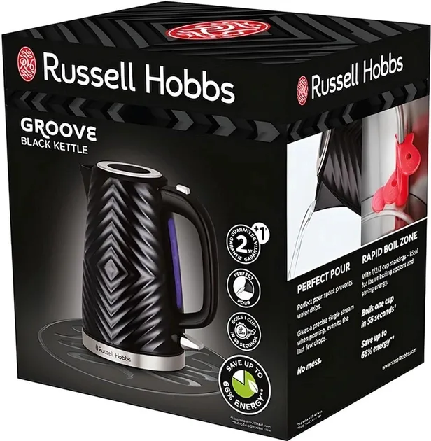 Електрочайник Russell Hobbs 1,7 л пластик чорний 2400 Вт