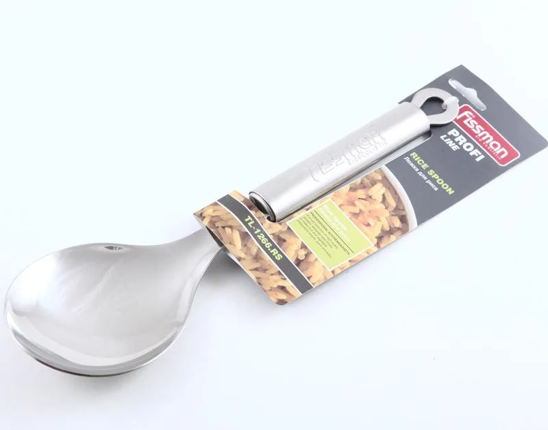 Ложка для рису Fissman сталевий 18/10 30 см срібляста