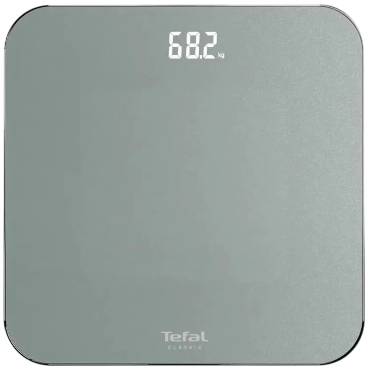 Ваги підлогові Tefal Classic, 180 кг, AAAx3 в комплекті, скляні, сірого кольору.
