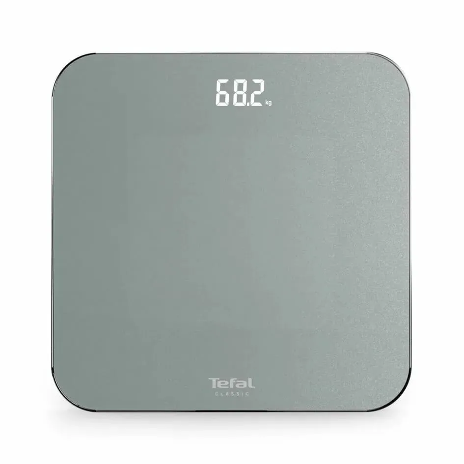 Ваги підлогові Tefal Classic, 180 кг, AAAx3 в комплекті, скляні, сірого кольору.