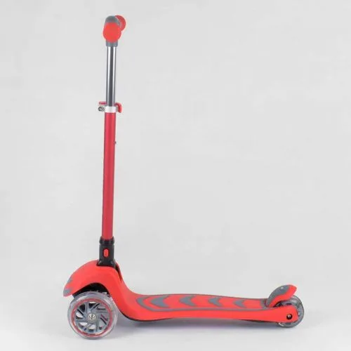 Трехколесный самокат Best Scooter КРАСНЫЙ с алюминиевым рулем для детей складной самокат со светящимися колесами