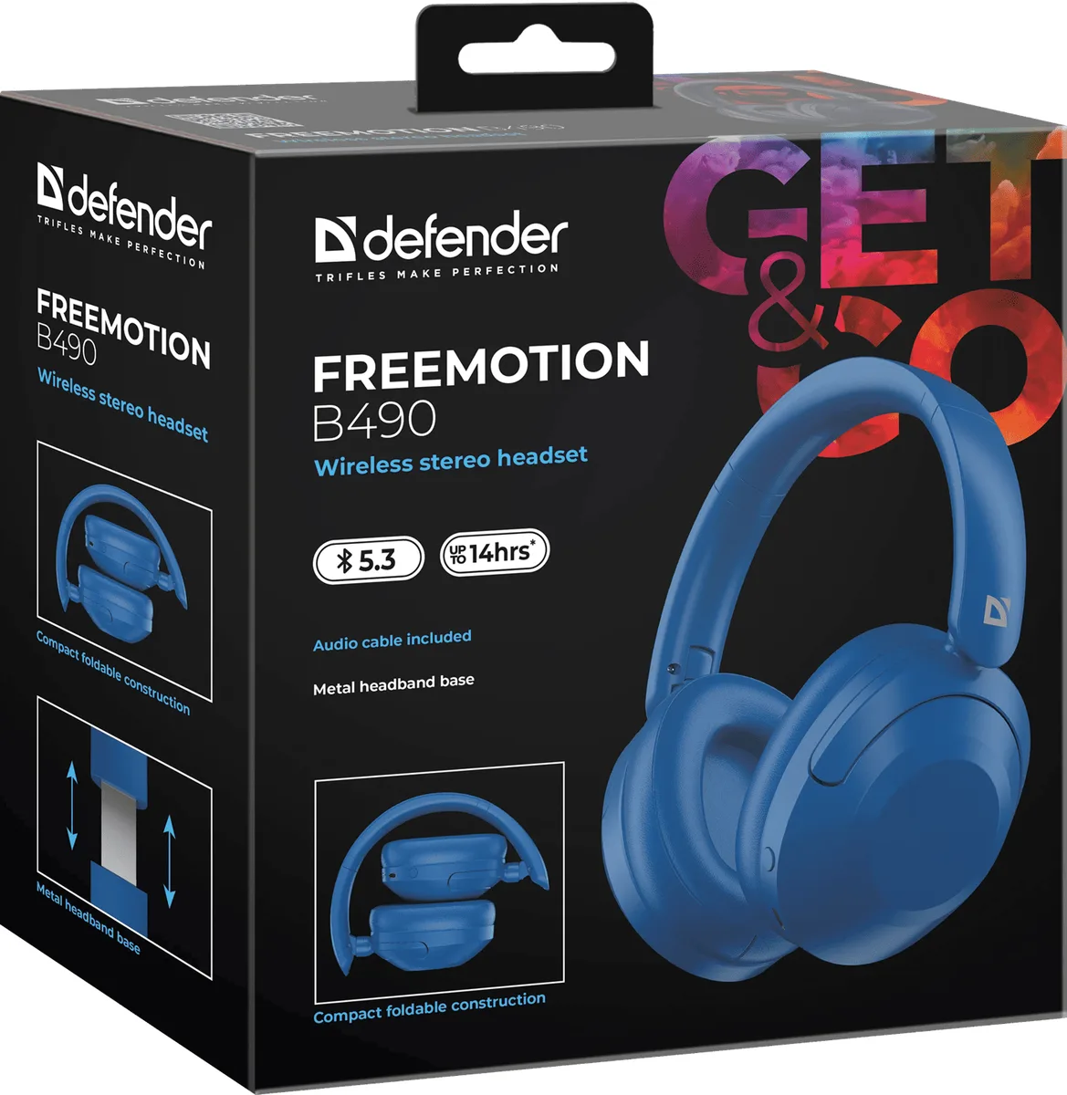 Гарнітура Defender Bluetooth повнорозмірна синя 40 мм