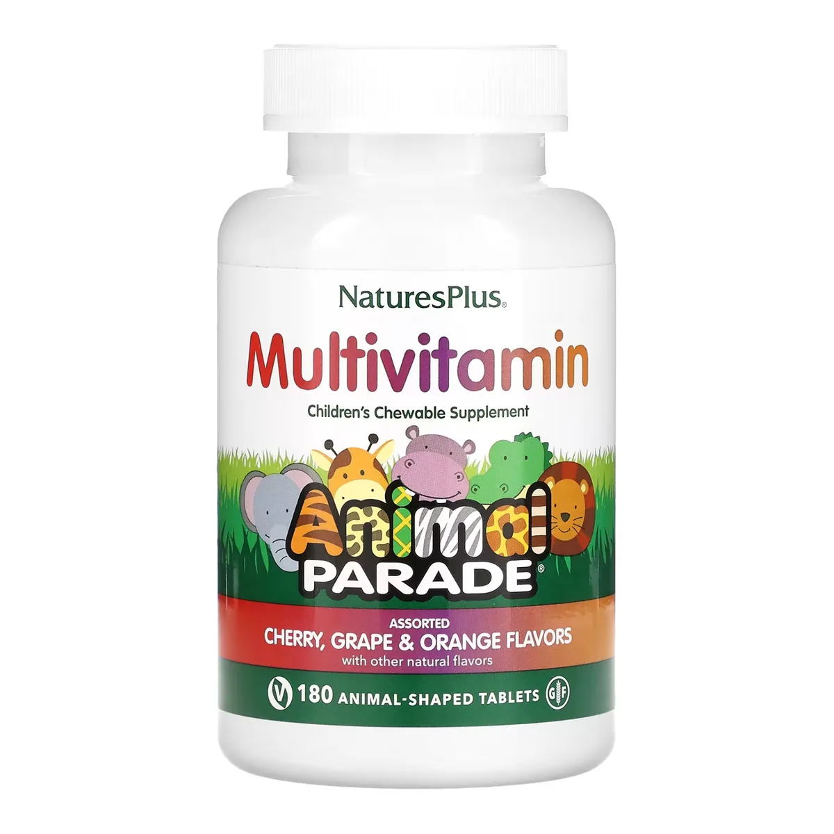Детские жевательные витамины Nature's Plus 180 таб Ассорти вишня виноград апельсин