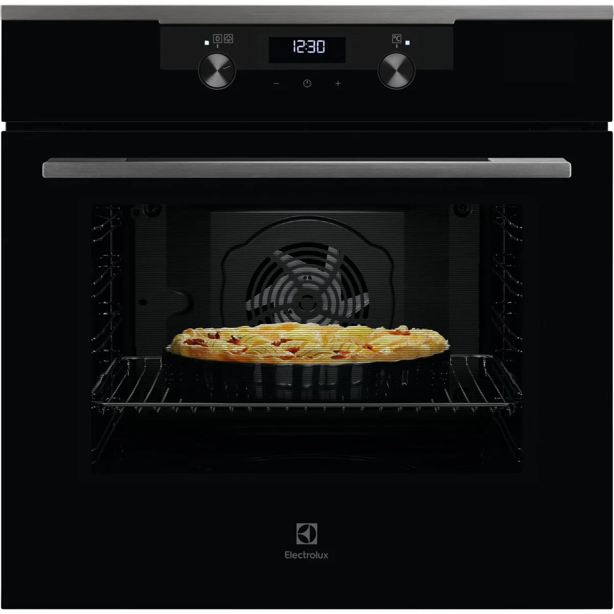 Електрична духова шафа Electrolux, 72 л, клас енергоефективності A+, функція пара, цифровий дисплей, конвекційне приготування, тел