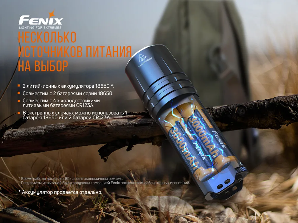 Ліхтар ручний Fenix алюміній 143х43 мм білий 5000 лм