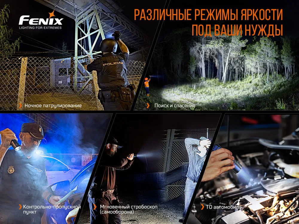 Ліхтар ручний Fenix алюміній 143х43 мм білий 5000 лм