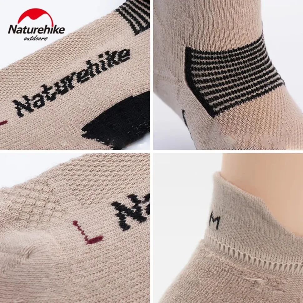 Шкарпетки низькі Naturehike CoolMax M бежеві чорні 2 пари