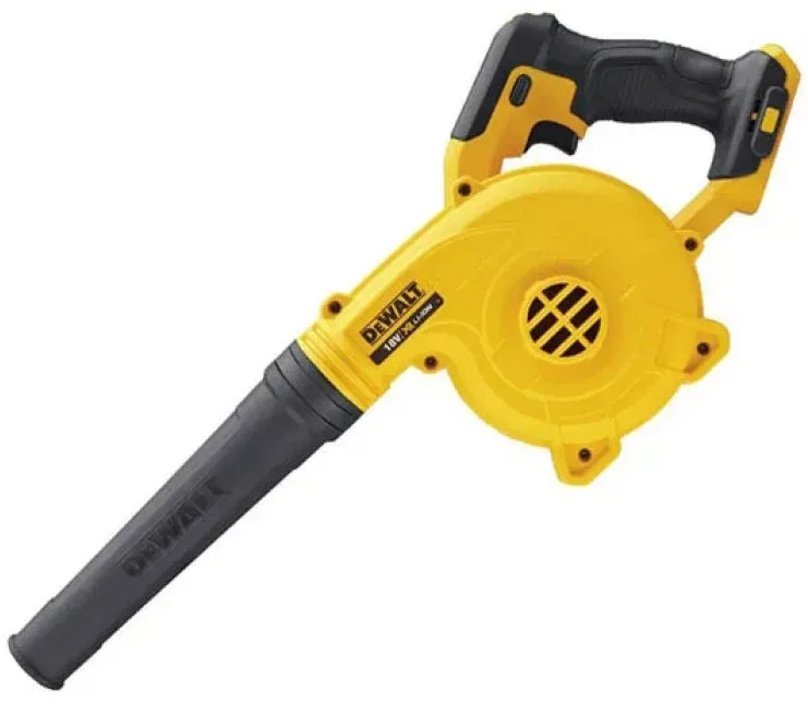 Акумуляторний садовий повітродув DeWalt 18В, швидкість 290 км/год, вага 1.3 кг, без батареї та зарядного пристрою.