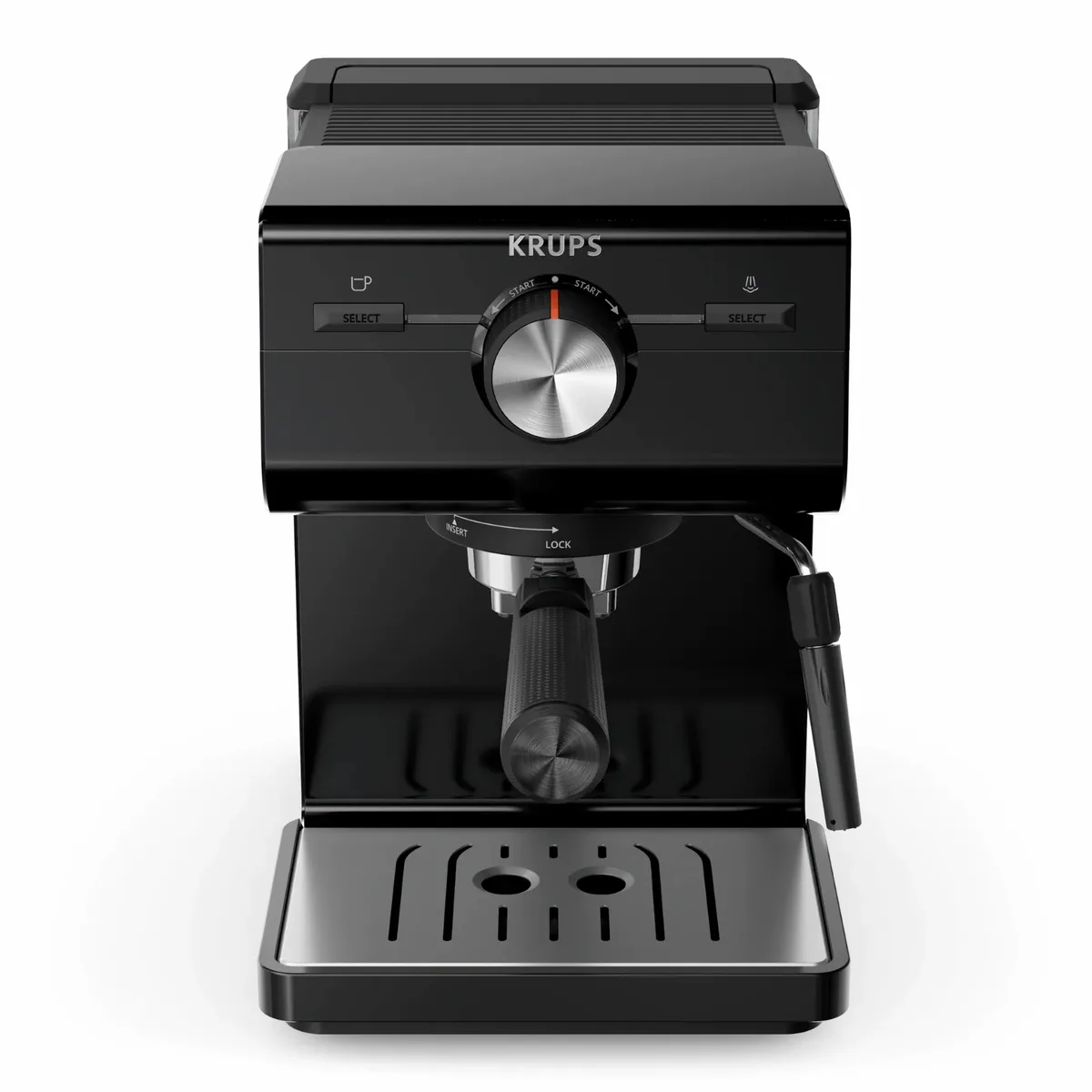Кавоварка Krups ріжкового типу Authentic C50, 2 л, для меленої кави, з ручним капучинатором, тиском 15 бар, чорного кольору.