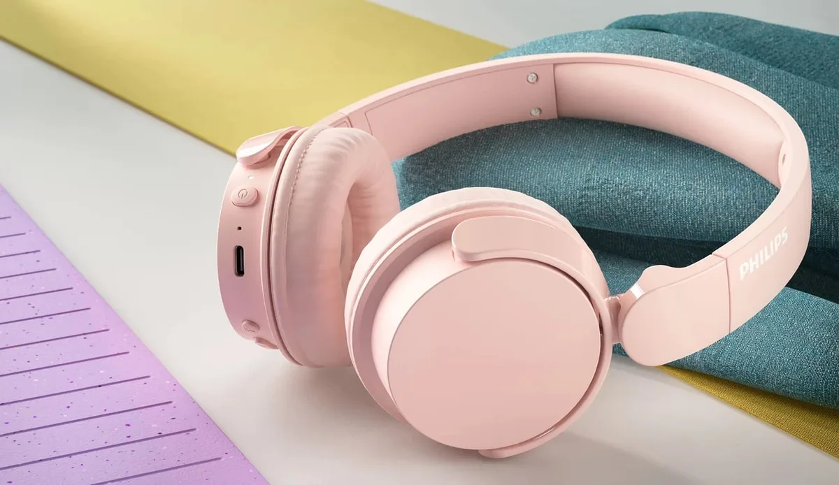 Наушники On-ear Philips TAH4209 BT 5.3, беспроводные, с микрофоном, розовые.