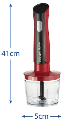 Занурювальний блендер Russell Hobbs 500 Вт нержавіюча сталь 5х41 см червоний