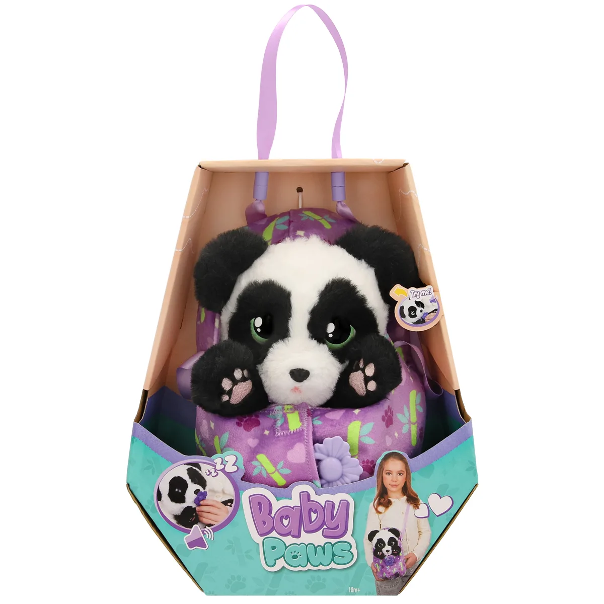 Інтерактивна іграшка Baby Paws текстильна 21,7х19х14,1 см Малюк Панда
