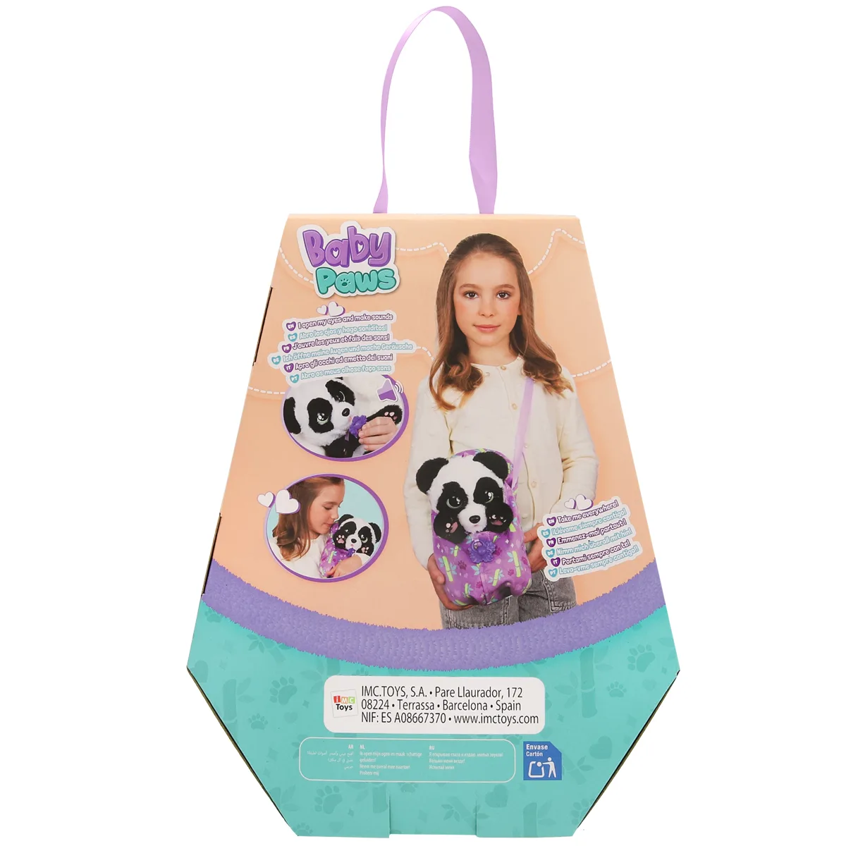 Інтерактивна іграшка Baby Paws текстильна 21,7х19х14,1 см Малюк Панда