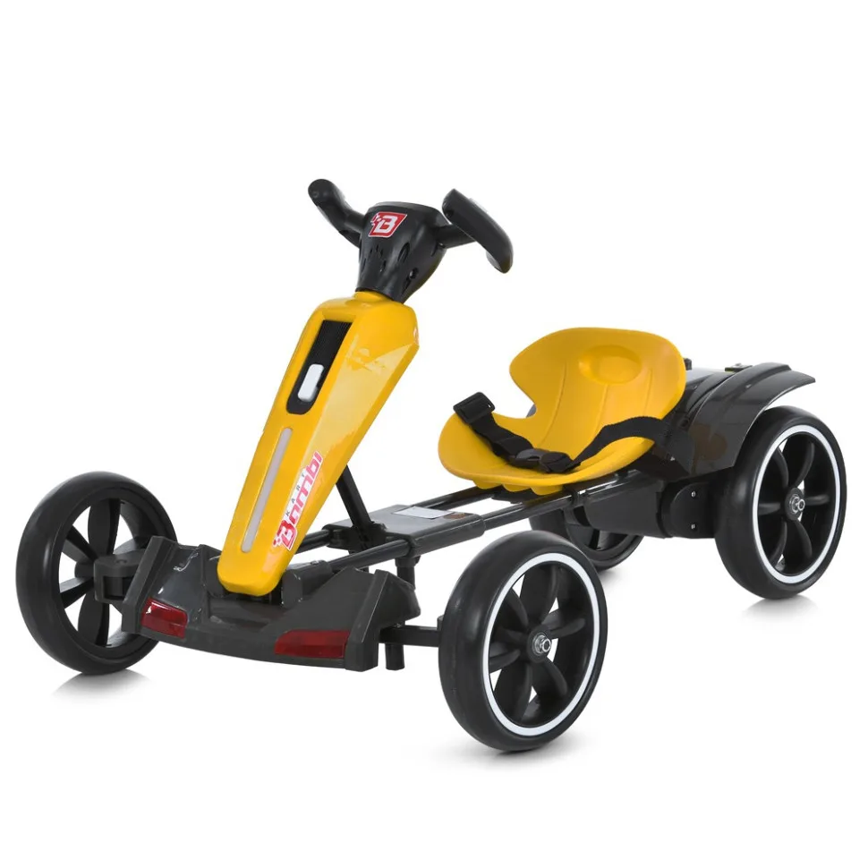Дитячий електромобіль Bambi Kart M 6277EBR-6 жовтий 2WD з радіоуправлінням та Bluetooth
