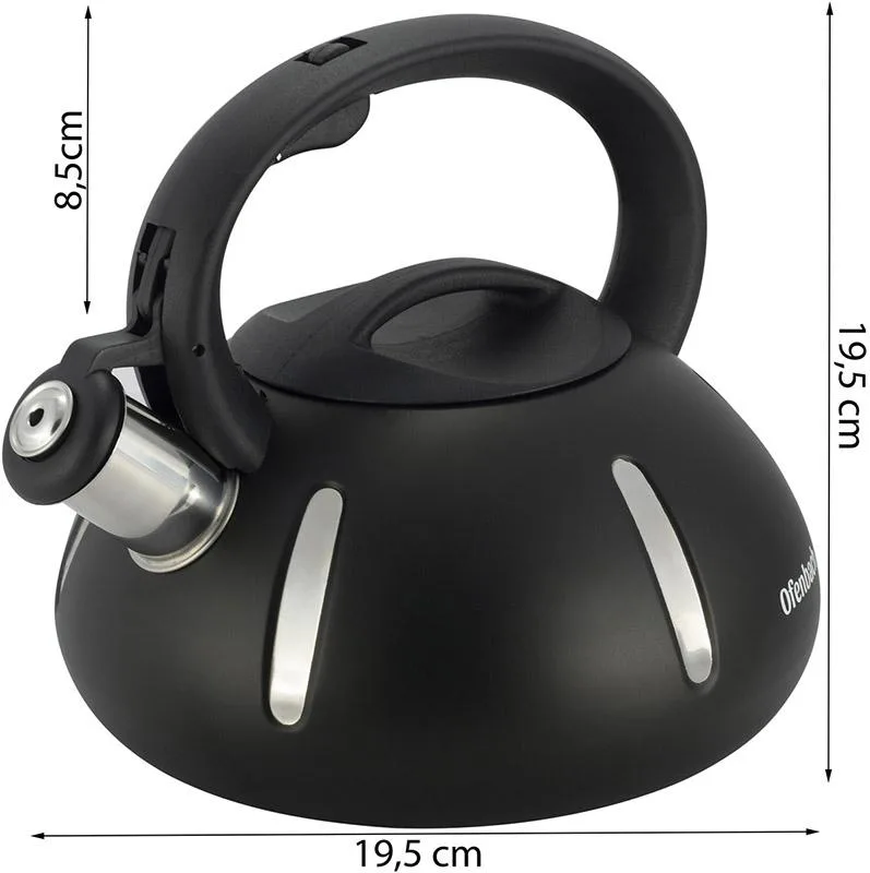 Чайник Ofenbach Happy Kettle 2л из нержавеющей стали черный матовый со свистком