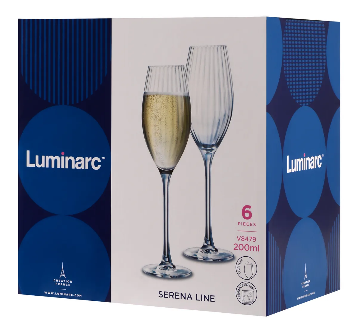 Набор бокалов Luminarc Стекло 200 мл 6 шт Для шампанского