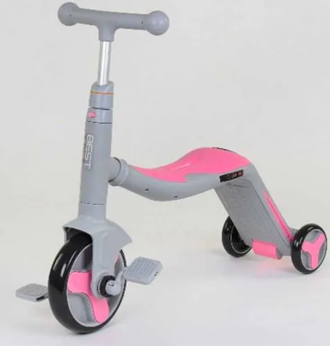 Самокат 3в1 Best Scooter детский самокат велобег с подсветкой и музыкой.