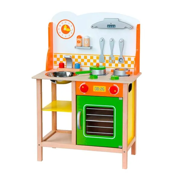Детская кухня Viga Toys дерево 60х38х13 см разноцветная