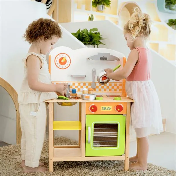 Детская кухня Viga Toys дерево 60х38х13 см разноцветная
