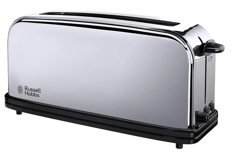 Тостер Russell Hobbs Chester 1000Вт, з подовженими слотами, металевий, сріблястого кольору.