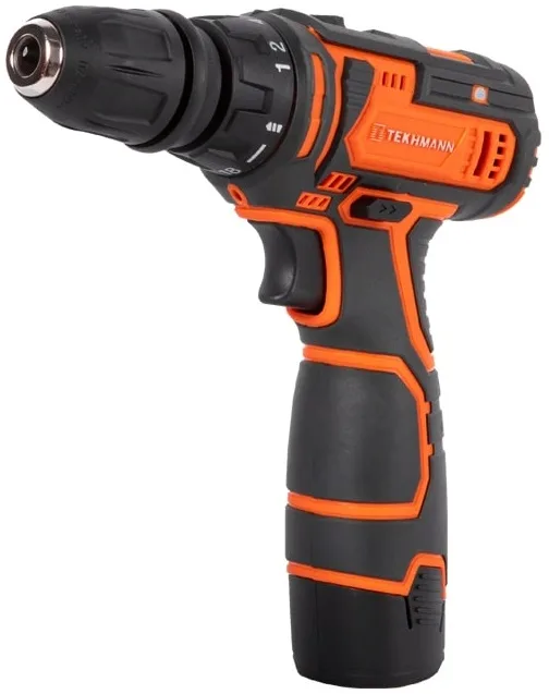 Акумуляторний шурупокрут-дриль Tekhmann TCD-12/2 BS Kit 12В, 1х2А·год, 30Нм, 0-400·1400об/хв, 1кг, кейс з аксесуарами.