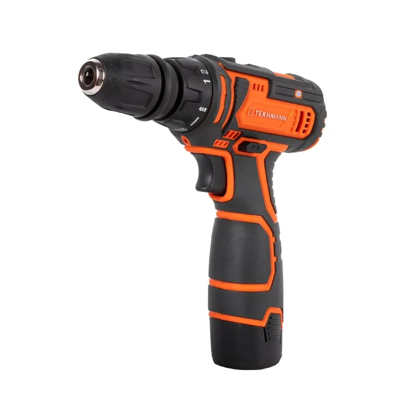 Аккумуляторная шуруповерт-дрель Tekhmann TCD-12/2 BS Kit 12В, 1х2А·час, 30Нм, 0-400·1400об/мин, 1кг, кейс с аксессуарами