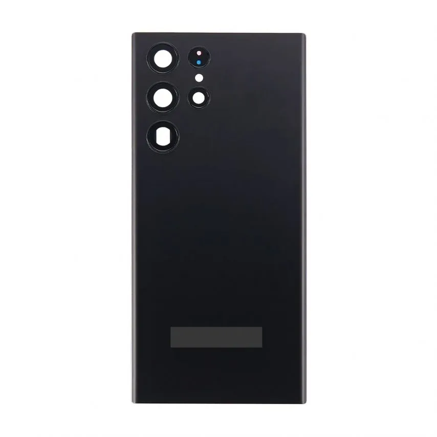 Задняя крышка Samsung Original Quality черная со стеклом камеры для S22 Ultra/S908.