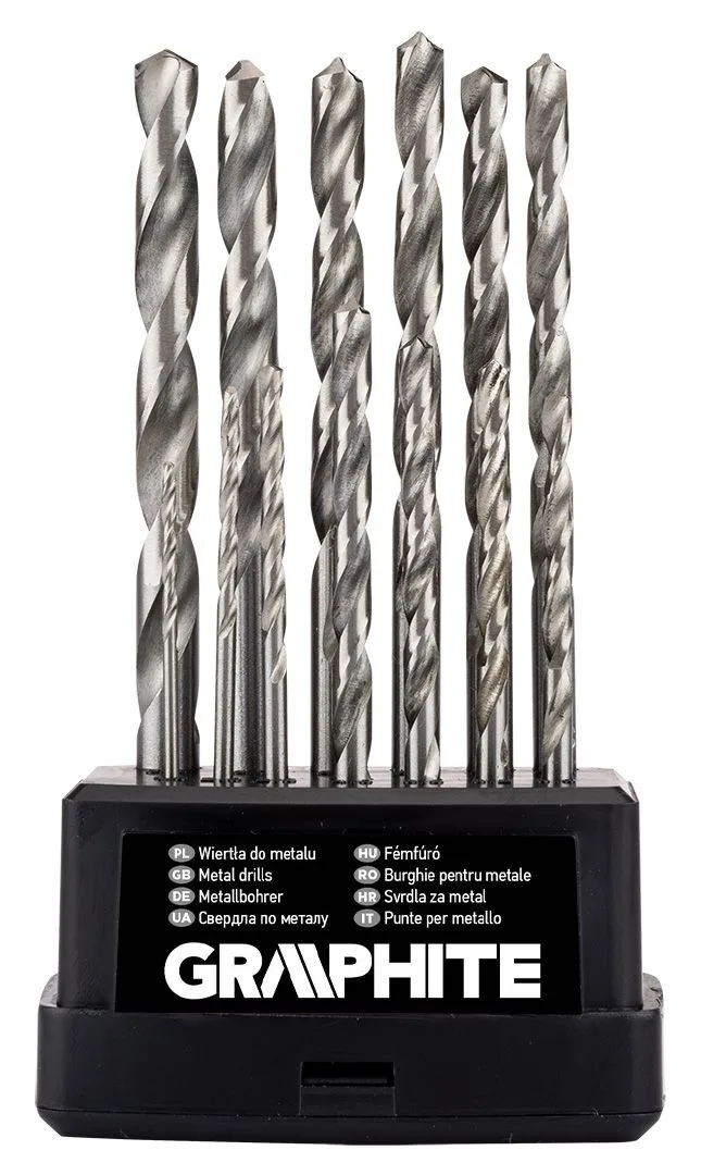 Набір свердел GRAPHITE HSS 1,5-6,5 мм 13 шт кейс