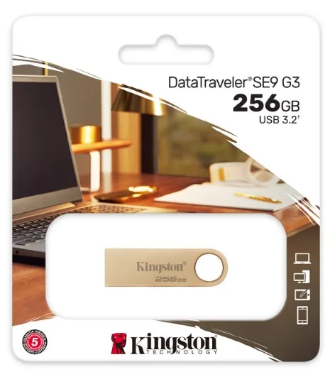 Флешка Kingston 256 ГБ USB 3.2 Металевий корпус Золотий