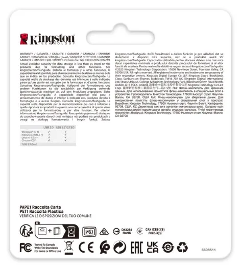 Флешка Kingston 256 ГБ USB 3.2 Металевий корпус Золотий