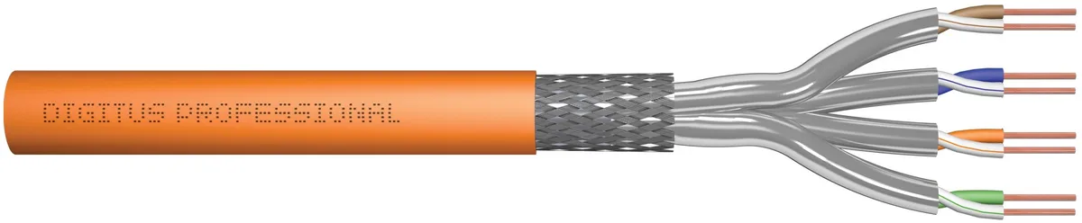 Кабель "вита пара" DIGITUS CAT 7 S-FTP, 500м, AWG 23/1, LSZH, помаранчевий