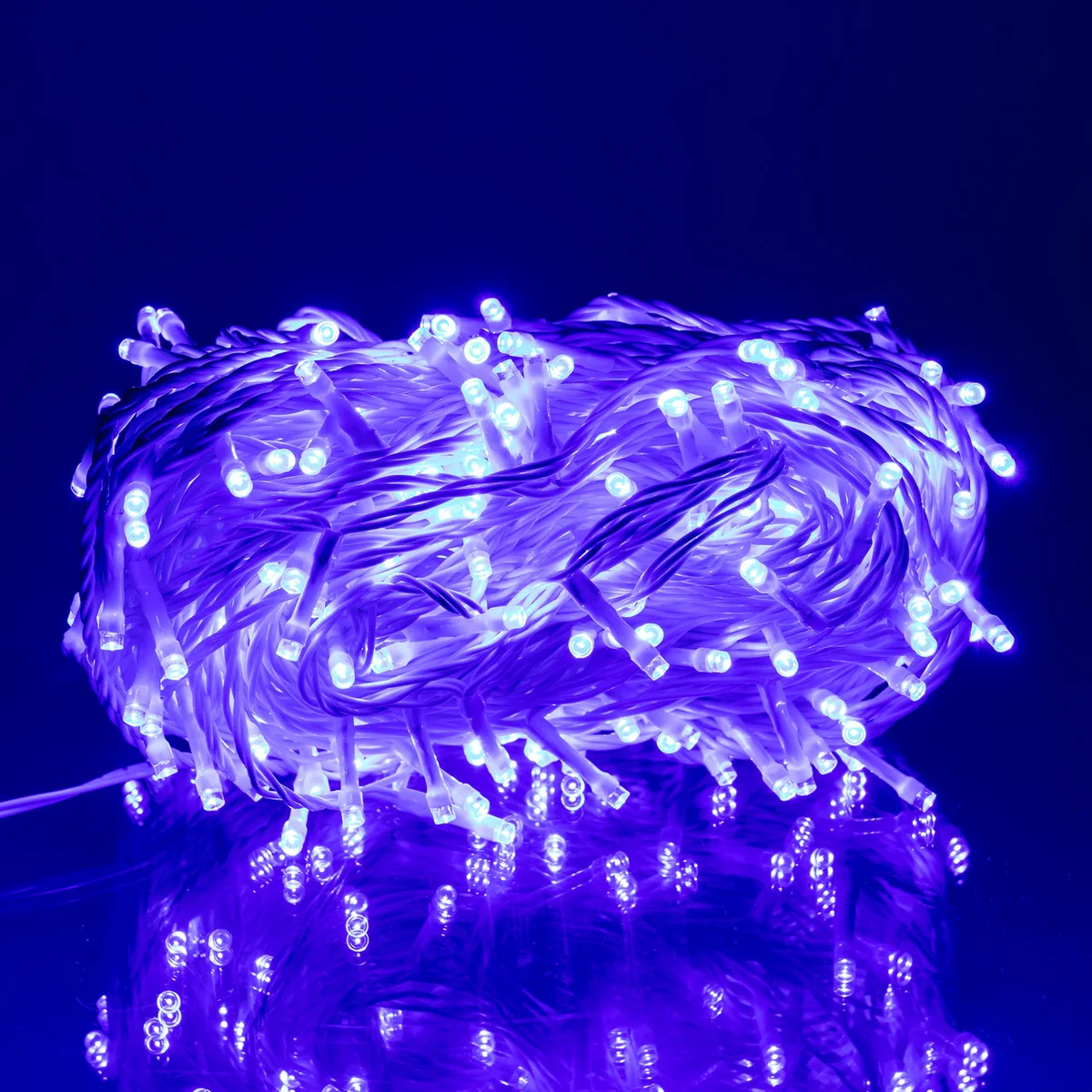 Гірлянда Нитка світлодіодна 30 м 300 LED Білий провід Синій