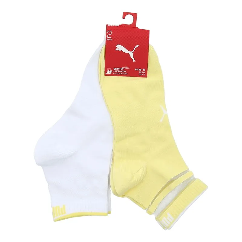 Шкарпетки Puma бавовна 35-38 жовті білі 2 пари