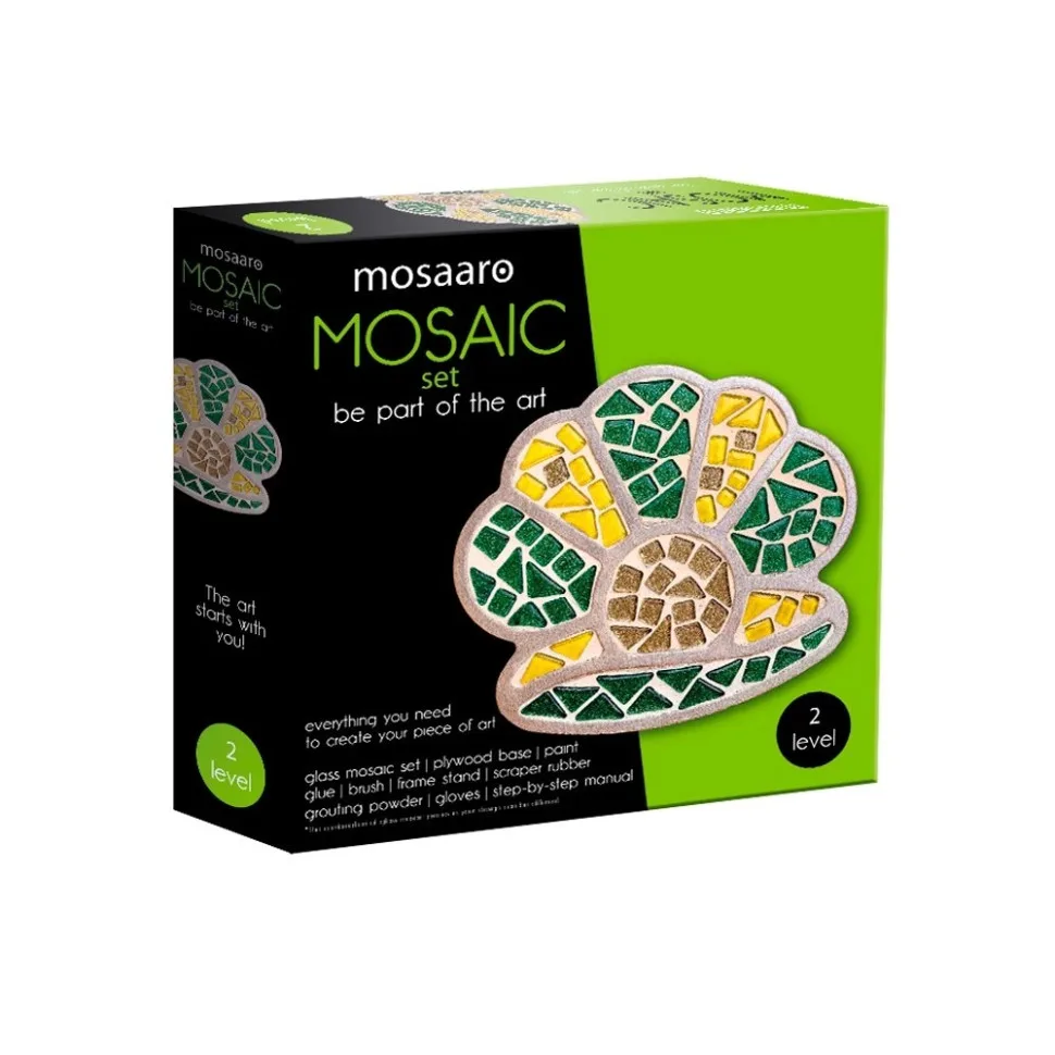 Дитячий набір для творчості Mosaaro МДФ 16х19 см Скляна мозаїка Ракушка