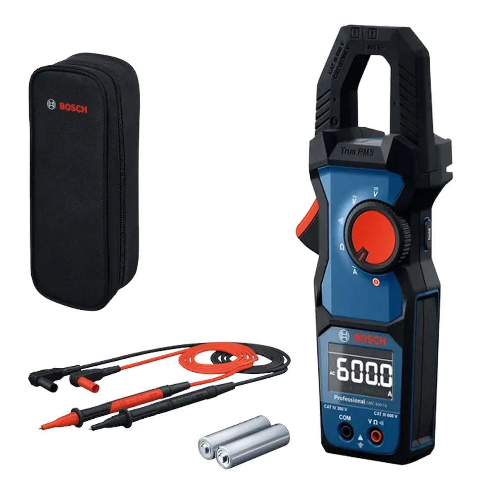 Електровимірювальні кліщі Bosch Professional GMC 600-15 для вимірювання напруги до 600В, живлення 2AAх1.5В.