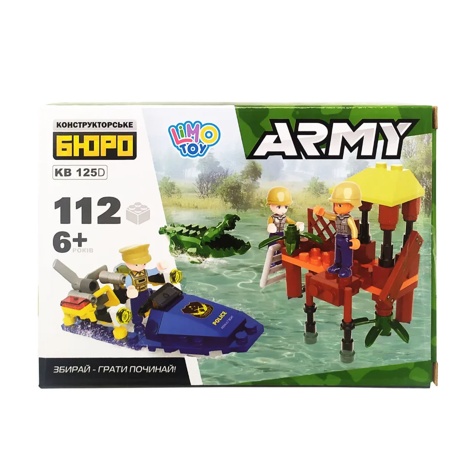 Конструктор Limo Toy Пластик 9х4,5х18 см Армія Колірний 102-118 деталей