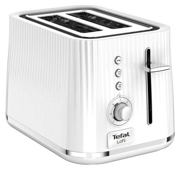 Тостер Tefal Loft 850 Вт, пластиковий, білий.
