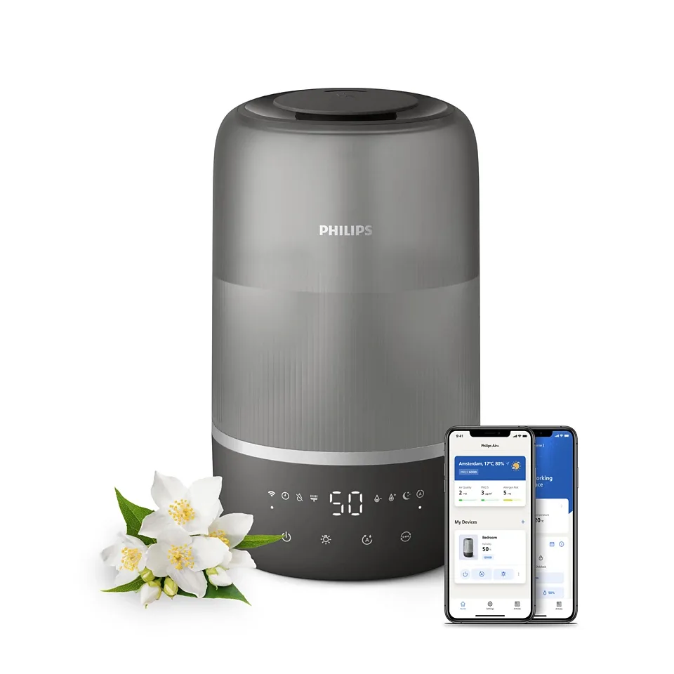Зволожувач повітря Philips, класичне зволоження, серія 1000, для приміщень до 41 м2, об'єм 3 л, продуктивність 275 мл/год, електро