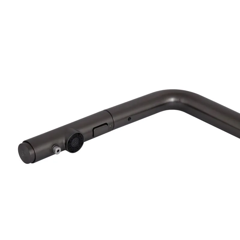 Змішувач кухонний Qtap Rozcesti 367 висувний вилив латунь 35 мм Gunmetal Black