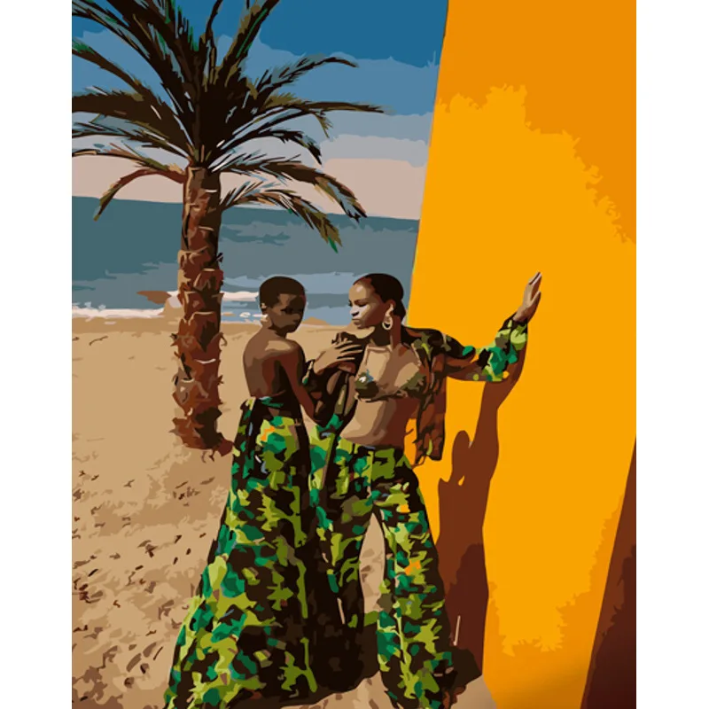 Картина по номерам Девушки солнца 40х50 см акриловое полотно вертикальное