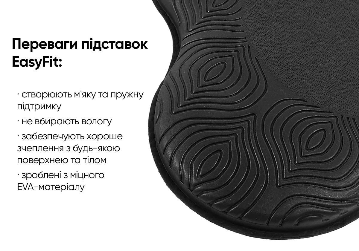 Підставки EasyFit під коліна та лікті TPE 20x20 см Чорні