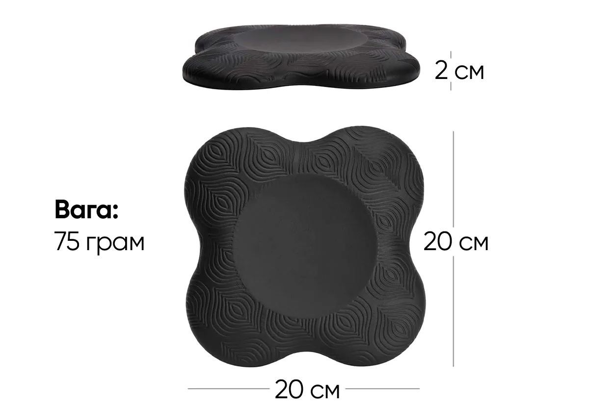 Підставки EasyFit під коліна та лікті TPE 20x20 см Чорні