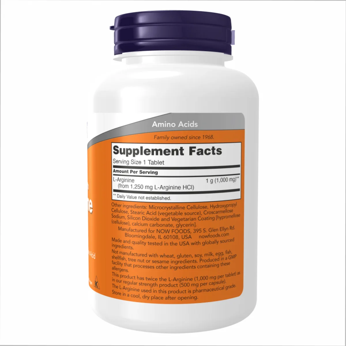 L-Arginine 1000mg Now Foods 120 таблеток для сердечно-сосудистой системы