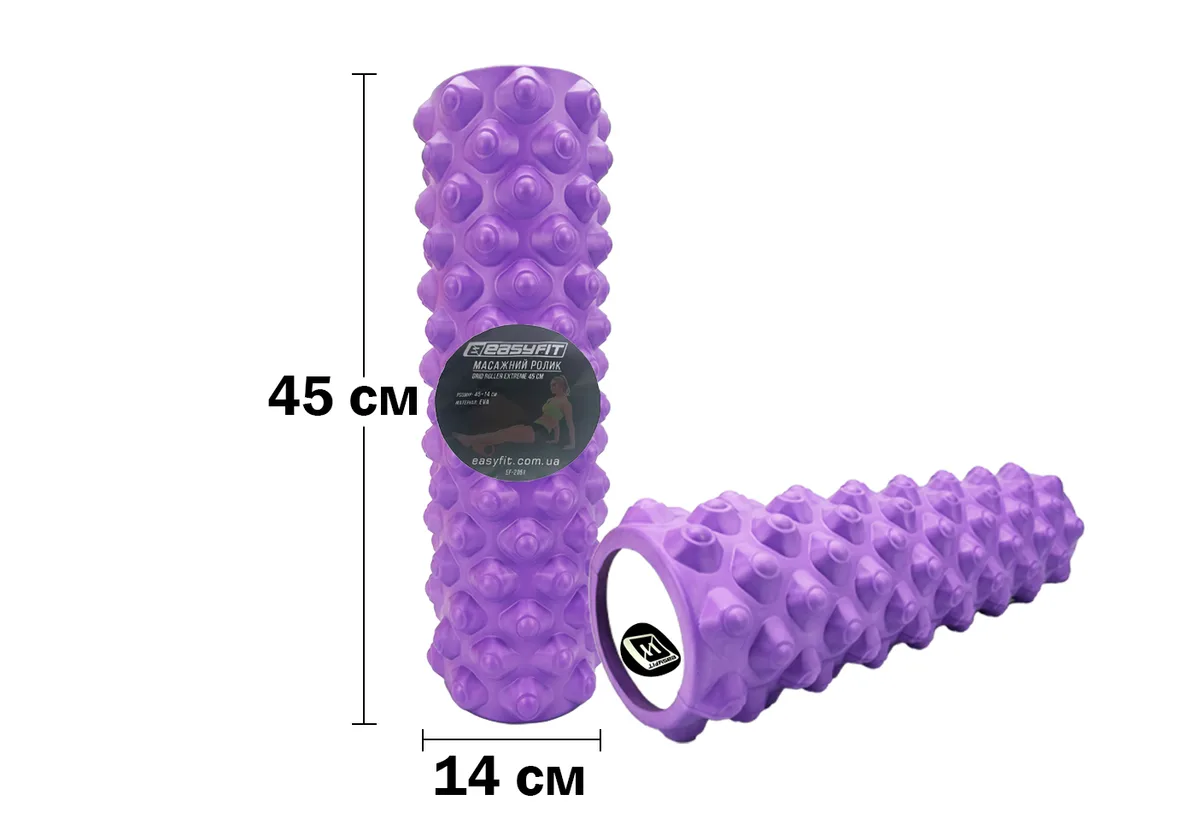 Масажний ролик EasyFit EVA 45 см Фіолетовий