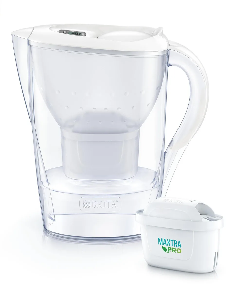 Фільтр-глечик Brita Marella Memo 2.4л (1.4л очищеної води) з картриджем, білий.