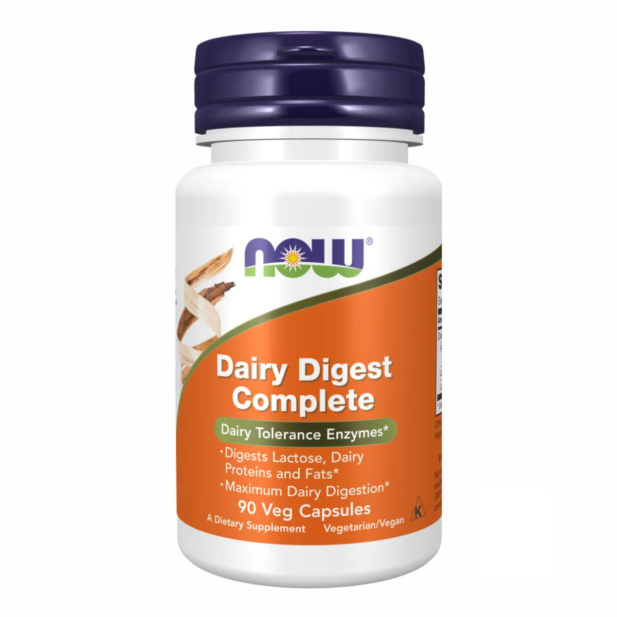 NOW Foods Dairy Digest Complete 90 vcaps – ферменти для перетравлення молочних продуктів.