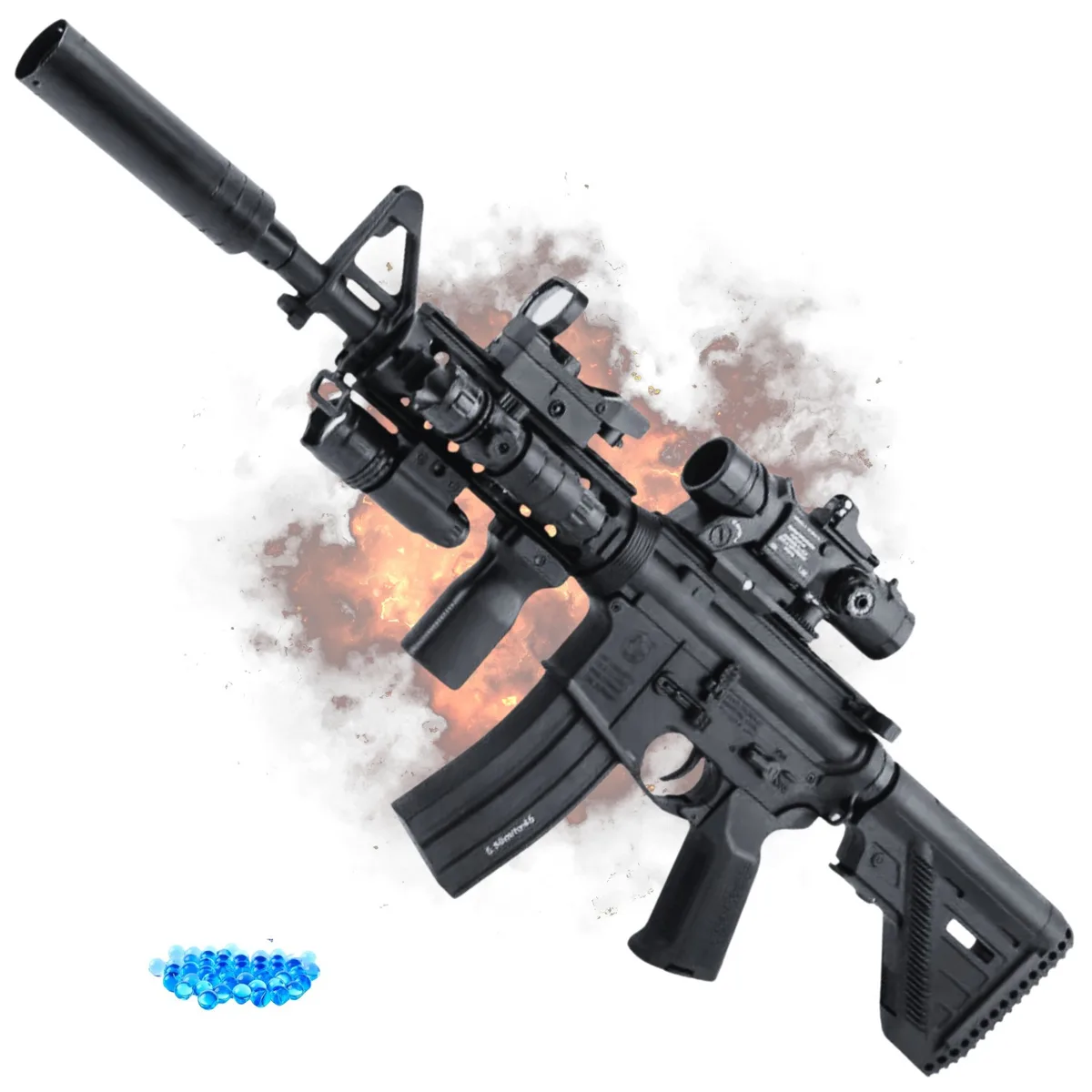 Игрушечный гель бластер M4A1 электрический 88 см ABS 2000 орбизов черный