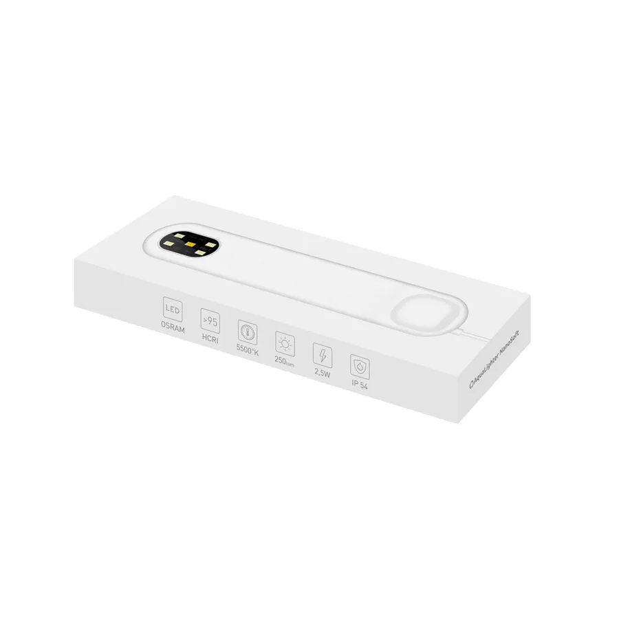 Світлодіодний світильник AquaLighter Nano Soft 19x3,5 см Soft touch силікон білий 5500K