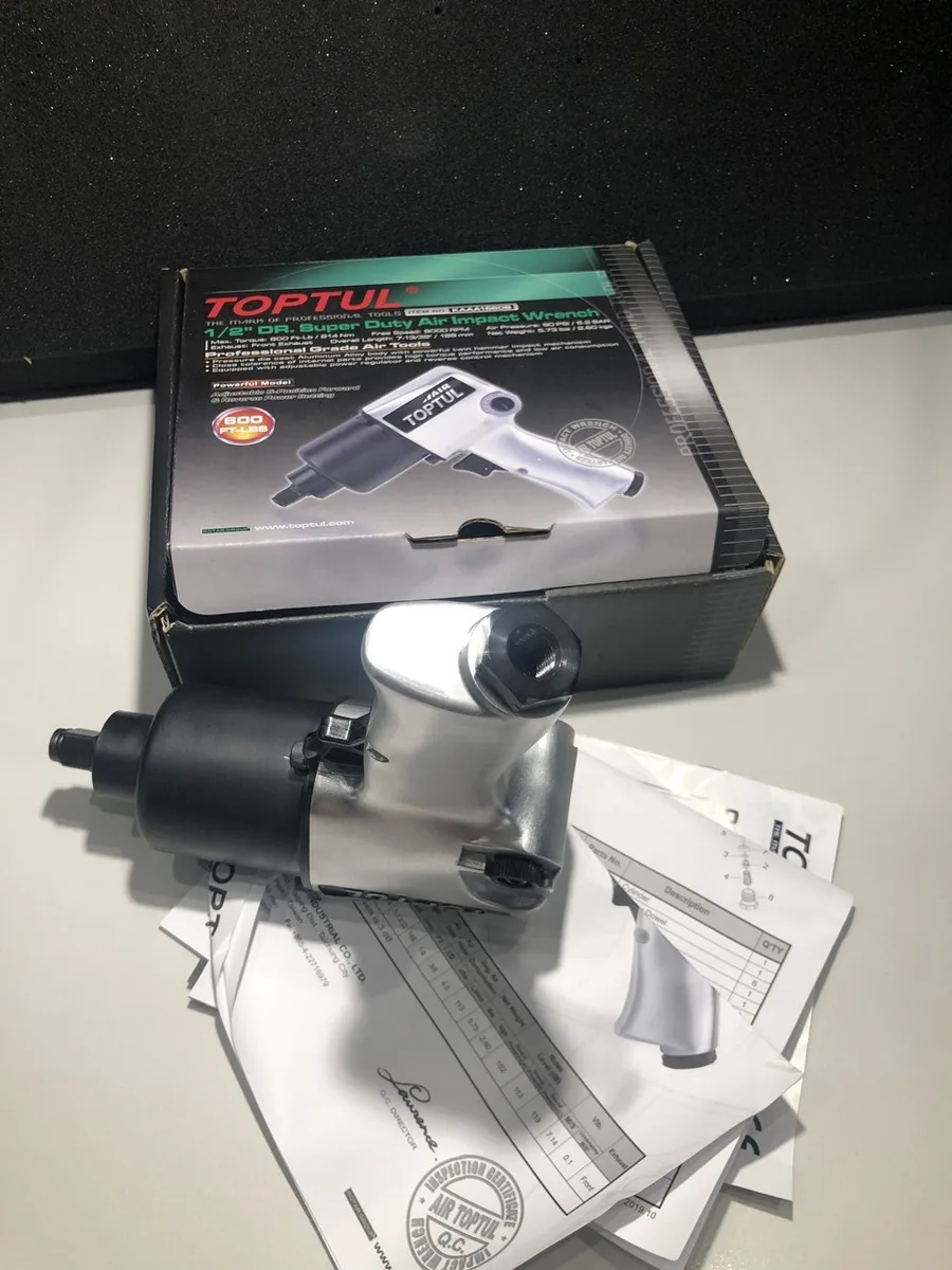 Гайковерт пневматичний Toptul KAAA1660B 1/2" 814 Нм метал 188x2,6 см чорний